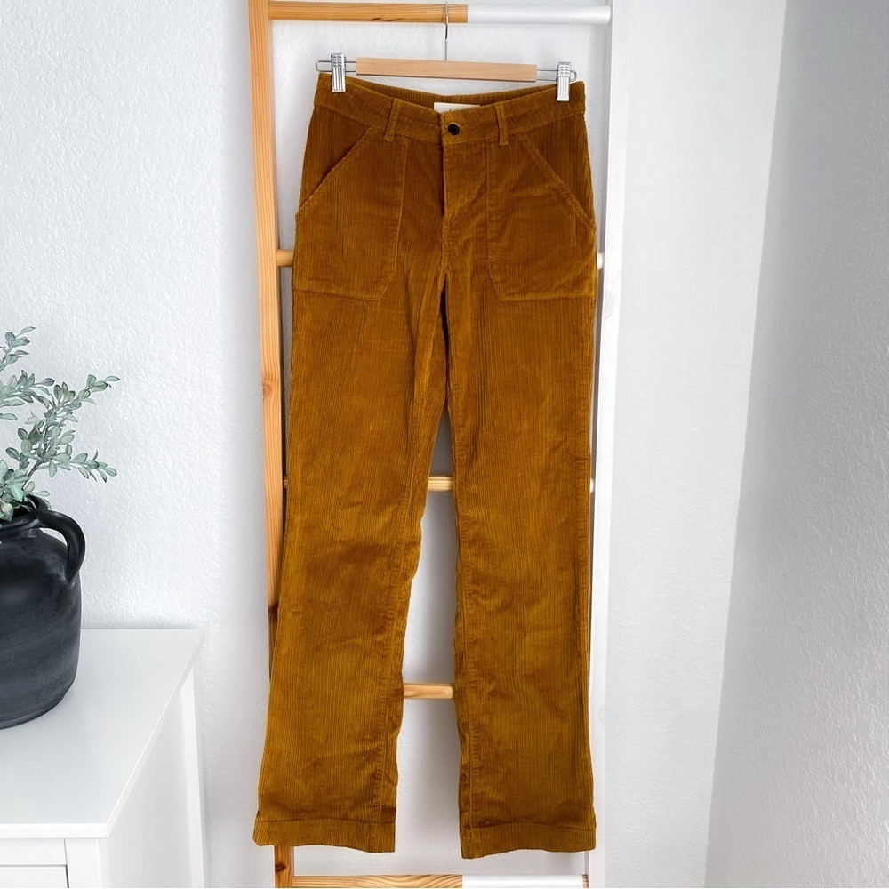ba&sh Mustard Yellow Corduroy Wide Leg Pants - Picture 4 of 16